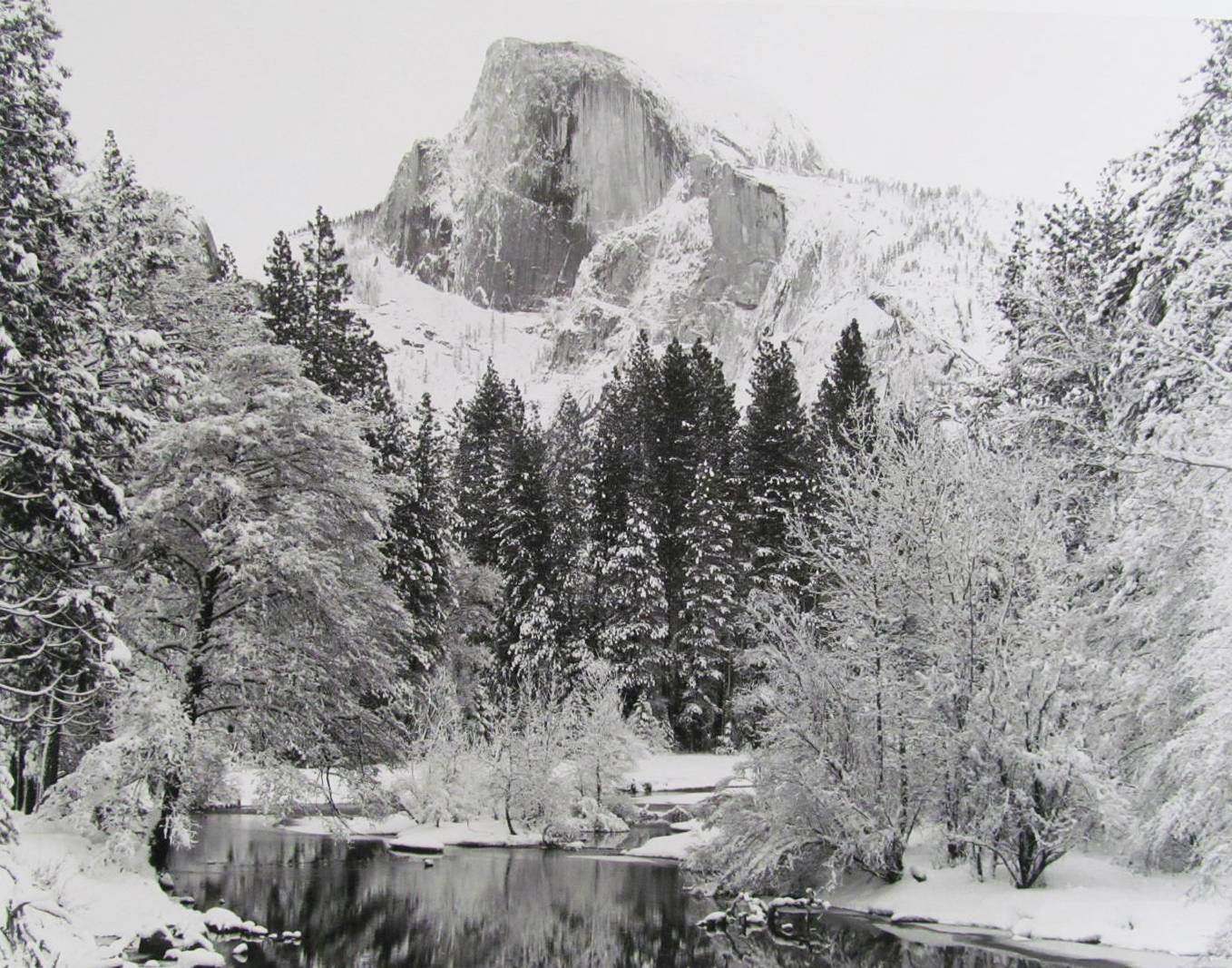 Black and white photograph of a snowy mountain landscape. Click for more landscape photography.